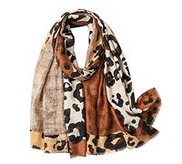 FAIRYGATE Tuch Schal Leopardenmuster Damen Halstuch Schals Leo Mädchen Tiermuster Stola Frauen Hochwertiger Elegant Alltagsschal Scarf Geschenke für Mama 81018