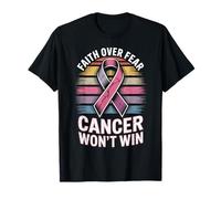 Faith Over Fear Cancer Wont gewinnt Pink Ribbon Support T-Shirt
