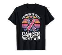 Faith Over Fear Cancer Wont gewinnt Pink Ribbon Support T-Shirt