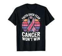 Faith Over Fear Cancer Wont gewinnt Pink Ribbon Support T-Shirt