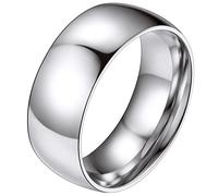 FaithHeart 8mm Statement Ring Bandring für Damen Mädchen Edelstahl hochgepoliert Trauring Ehering Paarring Knuckle Fingerring für Freund Freundin