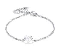 FaithHeart Damen Freundschafts Armband Herz 16cm Armskette mit Buchstabe Y perfekt für Party
