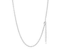 FaithHeart Damen Schlüsselbein Halskette Silber 40CM Rolokette ohne Anhänger Kurze Kette für Geburtstag Weihnachten Gliederkette 2,5MM breit Edelstahlkette Junge Schmuck