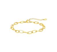 FaithHeart Fußkettchen Gold Fußkette Damen Fussketten Layering-Kette Wasserfest Ankerkette Rolokette Gliederkette 6MM breit Armband Fußschmuck in Gold