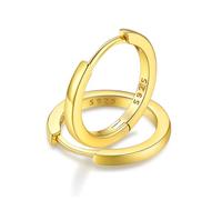 FaithHeart Ohrringe Silber 925 Stecker Gold Creolen Damen Mädchen Silberohrringe Huggies Helix Piercing 12mm Klappcreolen Groß Goldohrringe Ohrpiercing Kreolen Schmuck