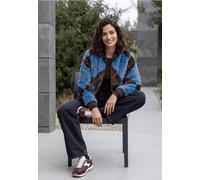 Fake Fur Blouson mit Argylemuster