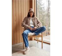 Kurzjacke CECIL, Damen, Gr. S (38), braun (mocha braun), Stoff, Oberstoff: 100% Polyester. Futter: 100% Polyester, Jacquardmuster, normal normal, Rundhals, Bündchen, Jacken Kurzjacke, mit Karomuster (