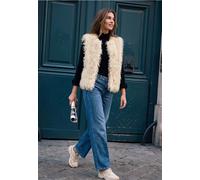 Fake Fur Weste mit Knopfleiste