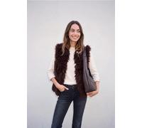 Fake Fur Weste mit Knopfleiste