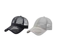 FakeFace 2er Pack Mesh Baseballkappe Unisex, Atmungsaktive Trucker Cap Herren Damen, Vollnetz Sommer Kappe, Leichte Sportkappe Netzmütze Verstellbar für Laufen Outdoor Golf Wandern