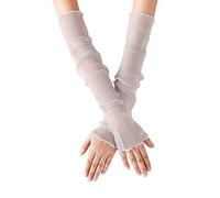 FakeFace Armstulpen Sommer Damen Kühlung Arm Ärmel Spitze Arm Stulpen UV-Sonnenschutz Armlinge Lange Netz Handstulpen Dünne Eisseide Armschutz für Radsport, Klettern, Wandern und Reisen