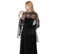 FakeFace Elegante Pailletten Stola für Damen, Glitzer Schal und Wickel, Lace Weich Schultertuch, 1920er Bestickt Floral Schal Wraps Wickeltuch Umhang für Abendkleider, Hochzeit und Partys
