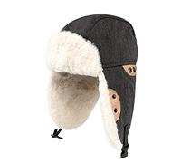 FakeFace Herren Damen Fliegermütze Warm Trappermütze Hut Wintermütze mit Ohrenklappen Winddicht Pilotenmütze Schirmmütze Skimütze Dicker Fleece Bombermütze für Skifahren, Schlittschuhlaufen Outdoor