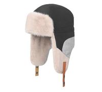 FakeFace Herren Damen Fliegermütze Warm Trappermütze Trapper Hut Wintermütze mit Ohrenklappen Winddicht Russische Mütze Fellmütze Skimütze Fleece Skimütze Schwarz