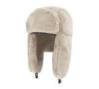 FakeFace Herren Damen Fliegermütze Warm Trappermütze Trapper Hut Wintermütze mit Ohrenklappen Winddicht Russische Mütze Fellmütze Skimütze Dicker Fleece Bombermütze Skimütze (Kunstpelz-Braun)