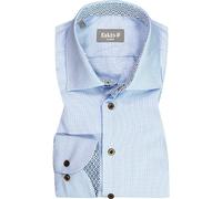 fakts Hemd Herren Langarm Baumwolle blau, 45