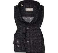 fakts Hemd Herren Slim Fit Langarm Baumwolle schwarz, M