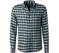 fakts Hemd Herren Slim Fit Langarm Flanell blau, XXL