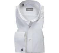 fakts Hemd Herren Slim Fit Umschlagmanschetten Baumwolle weiß, 42