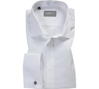 fakts Hemd Herren Slim Fit Umschlagmanschetten Baumwolle Weiß, 45