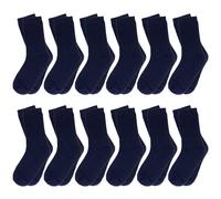 Falari 12er-Pack Jungen Kleinkind Kinder Baumwolle Crew Socken 6-8 Marine