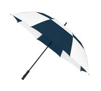 Falcone Automatik-Golfschirm - Windfest - 8 Fiberglasstreben - Komfortabler Griff - Schirm für Damen und Herren - Strapazierfähiges Polyester-Bespannung - 130 cm Durchmesser - Marineblau und Weiß