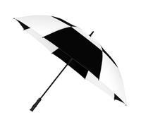 Falcone Automatik-Golfschirm - Windfest - 8 Fiberglasstreben - Komfortabler Griff - Schirm für Damen und Herren - Strapazierfähiges Polyester-Bespannung - 130 cm Durchmesser - Schwarz und Weiß