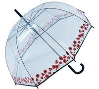Falconetti Glockenschirm durchsichtig transparent - Mohnblume - Borte