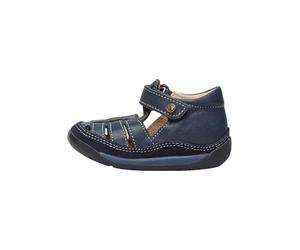 Falcotto Halbgeschlossene Ledersandalen mit Tupfen, Mitternachtsblau- 26