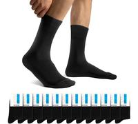 Falechay Business Socken Damen Herren 12 Paar ohne drückende Naht extra breiter Schaft , 35-38, 12 X Schwarz