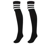 Faletony Overknee Strümpfe Kniestrümpfe gestreifte Sportsocken College Cheerleader Kostüm Baumwollstrümpfe Overknees