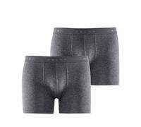 FALKE Herren Boxershorts Daily Comfort 2-Pack M BX Baumwolle atmungsaktiv 2 Stück, Grau (Dark Grey - Heather 3278), L