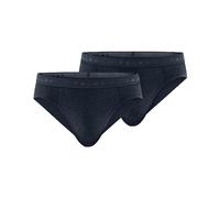 FALKE Herren Slip Daily Comfort 2-Pack M BR Baumwolle atmungsaktiv 2 Stück, Grau (Midnight 6366), L