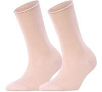 FALKE Damen Socken Happy Double Pack W So Baumwolle einfarbig 2 Paar, Rosa Blossom 8645, 35-38