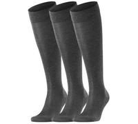 Falke 3P Tiago Knee-high Grau Baumwolle Gr 45/46 Herren