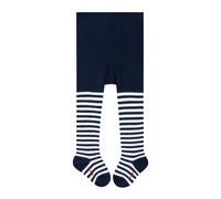 Falke Unisex Baby-Strumpfhose Stripe B TI Baumwolle, dick, gemustert – Marine 74/80