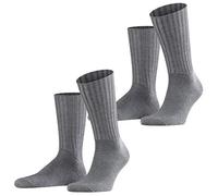 FALKE Casual Herren Socken Nelson 2er Pack, Größe:43-46;Farbe:Dark Grey (3070)