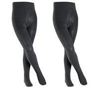 FALKE Casual Kinder Strumpfhose Family 2er Pack, Grösse:170-176;Farbe:Anthracite Melange (3080)