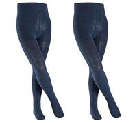 FALKE Casual Kinder Strumpfhose Family 2er Pack, Grösse:170-176;Farbe:Navyblue Melange (6490)