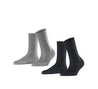 FALKE Damen Active Breeze 2-Pack Socken atmungsaktives nachhaltiges Lyocell kühlend frisches Fußklima einfarbig verstärkte Damensocken mit druckfreiem Rollbund Business Alltag Multipack 2 Paar