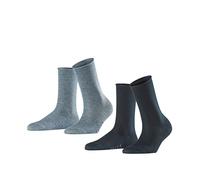 FALKE Damen Active Breeze 2-Pack Socken atmungsaktives nachhaltiges Lyocell kühlend frisches Fußklima einfarbig verstärkte Damensocken mit druckfreiem Rollbund Business Alltag Multipack 2 Paar