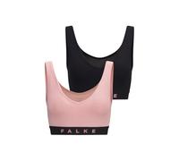 FALKE Damen Bustier Daily Comfort Multipack W Bu Baumwolle atmungsaktiv 2 Stück, Mehrfarbig Black Light Pink 0030, L