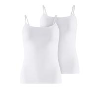 Falke Damen Camisole Daily Comfort – Baumwolle, atmungsaktiv – 2er Pack Weiß S