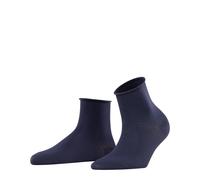 FALKE Damen Quarter Socken - Cotton Touch, Baumwolle, Rollbündchen, Logo, einfarbig, lang Dunkelblau 35-38