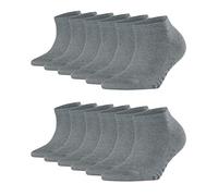 FALKE Damen Family Sneaker Socken Strümpfe Kurzsocken 47629 6 Paar, Farbe:Grau, Menge:6 Paar (6x 1er Pack), Größe:39-42, Artikel:-3399 grey melange