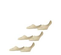 FALKE Damen Füßlinge Invisible Step High Cut 3-Pack W IN Baumwolle unsichtbar einfarbig 3 Paar, Beige (Cream 4011) neu - umweltfreundlich, 37-38