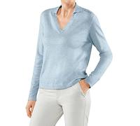 FALKE Damen Go Longsleeve Polohemd, Light Denim, S EU