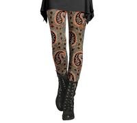 Falke Damen High Waist Leggings - Elegance Figurformend Schwarz Mit Leopardenmuster Und Metallic Silber