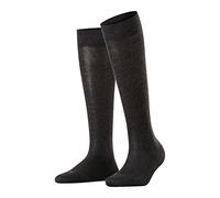 FALKE Damen Kniestrümpfe Sensitive London, Baumwolle, 1 Paar, Grau (Anthracite Melange 3089), 35-38