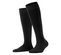 FALKE Damen Kniestrumpf - ClimaWool, lange Socken, einfarbig Schwarz 41-42